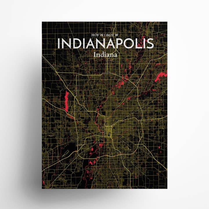 Indianapolis City Map Poster for wholesale by OurPoster.com