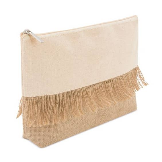 STAR WAY, S.L. - Sublirama – wholesale Necessär - Dam – Toalettväska i jute och canvas med fransar0