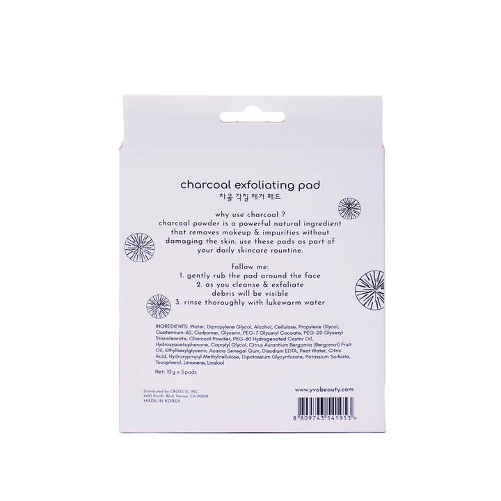 Yvo Beauty - Wholesale Facial Exfoliant/Scrub - Rolling Rolling Natural Charcoal Exfoliating Pads