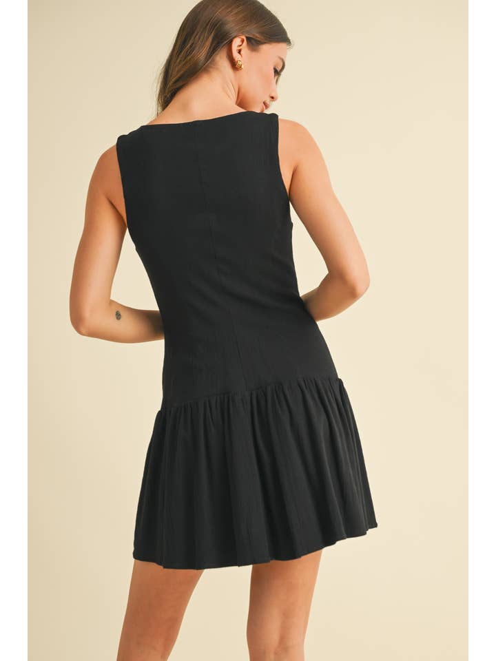 Klesis - Wholesale Dress - Women's - ID9089 STRETCHY LINEN SLEEVELESS DROP WAIST MINI DRESS 12