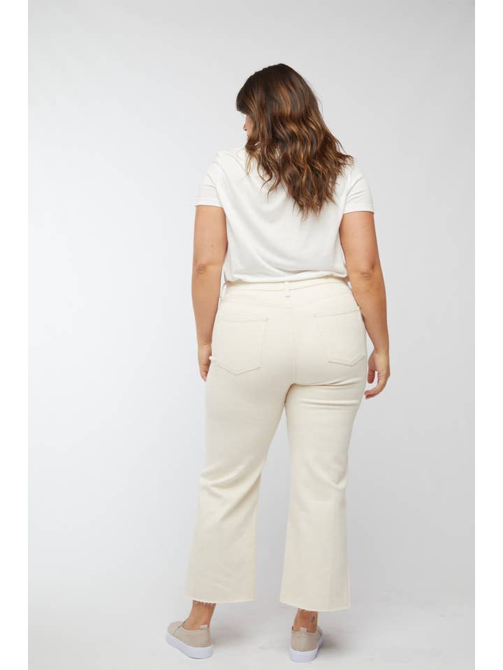 Oliver Logan - Wholesale Jeans - Women's - Aberdeen Ankle Crop High Rise Jean, Ecru 6