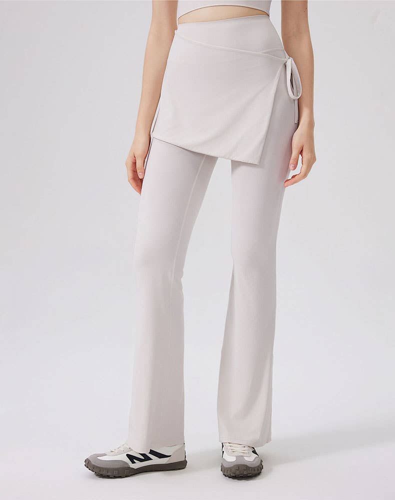 Crave by FW – wholesale Athletic/lounge leggings – Women's – High Waisted Yoga Flare Leggings Wide Leg Pant with Skirt0