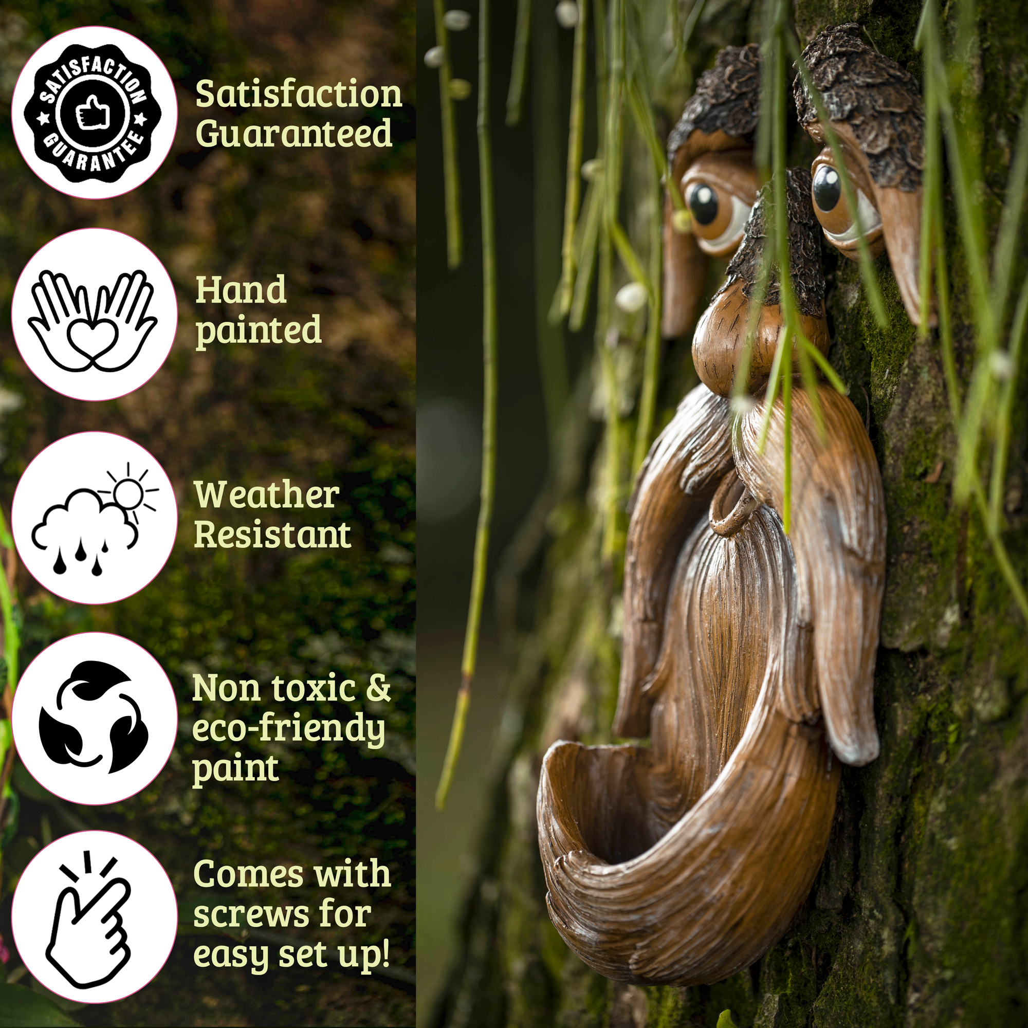 Tree Poetry - Wholesale Outdoor Ornament/Decor - Tree Faces Decor Outdoor – Tree Hugger Yard Art Garden Decor2