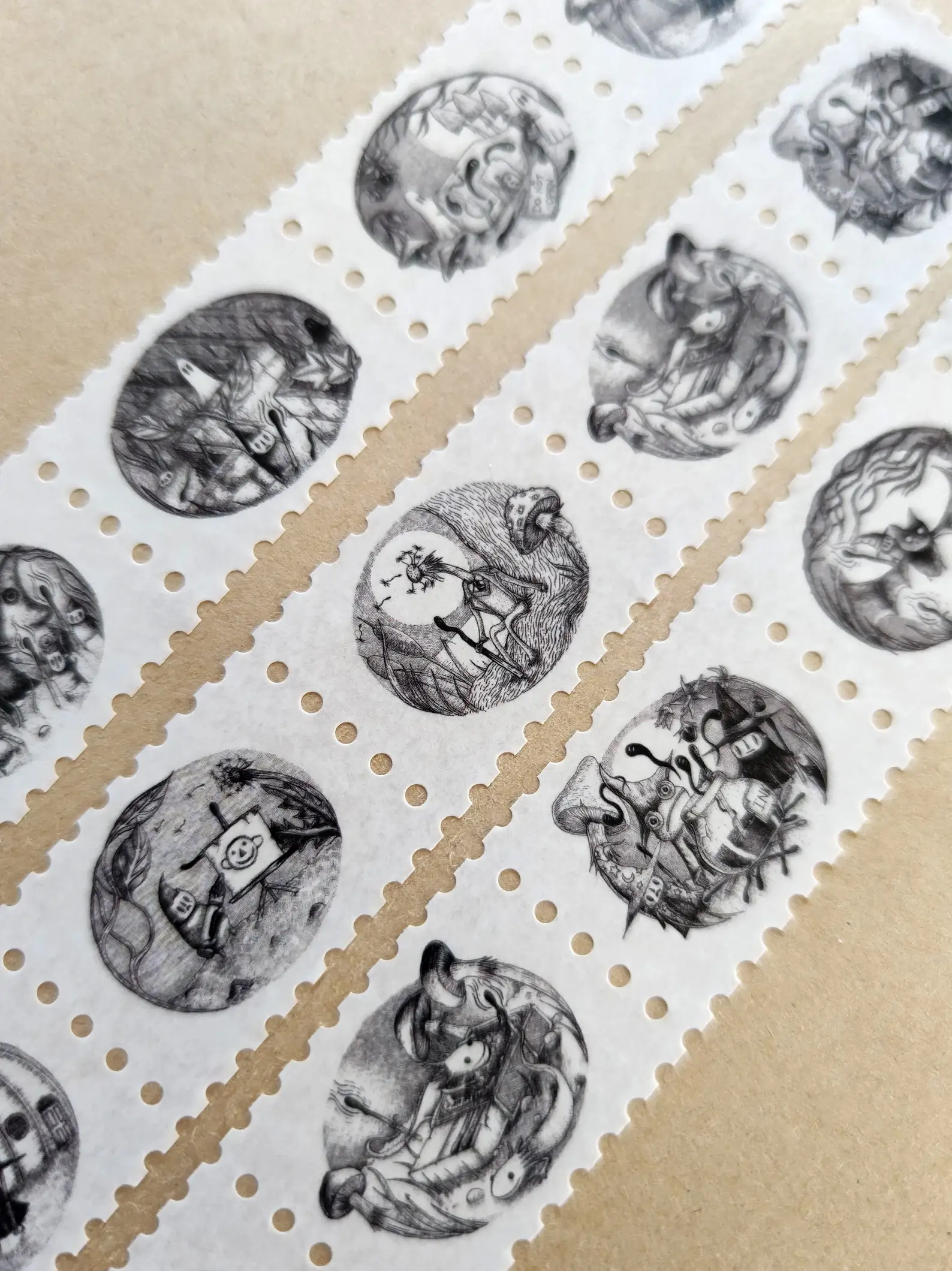 Jon Turner Illustration - Wholesale Washi Tape - Matchsticks Miniatures Fantasy Art Stamp Washi Tape2