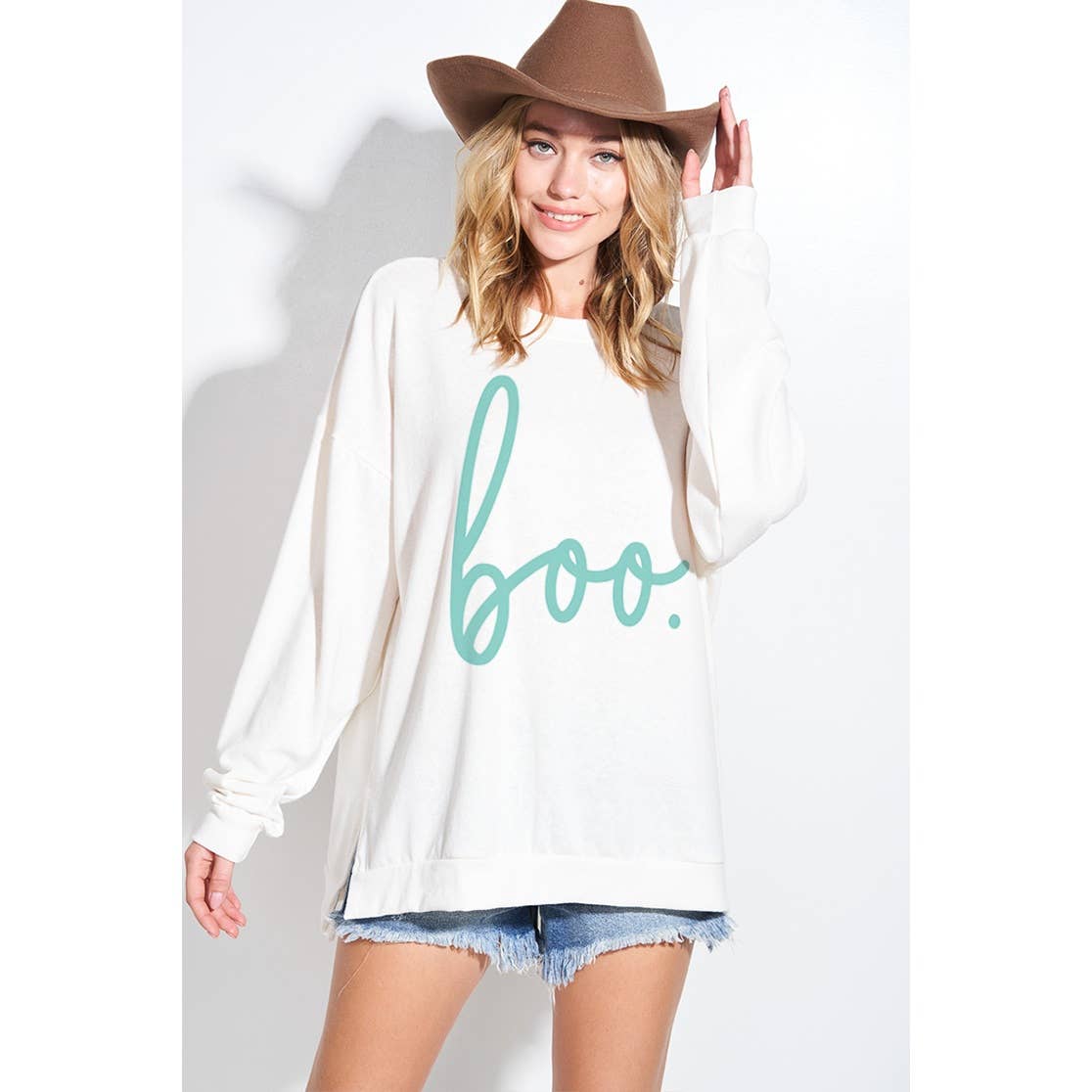 Phil Love - Wholesale Graphic Sweatshirt - Women's - Boo print tri blend sweatshirts2