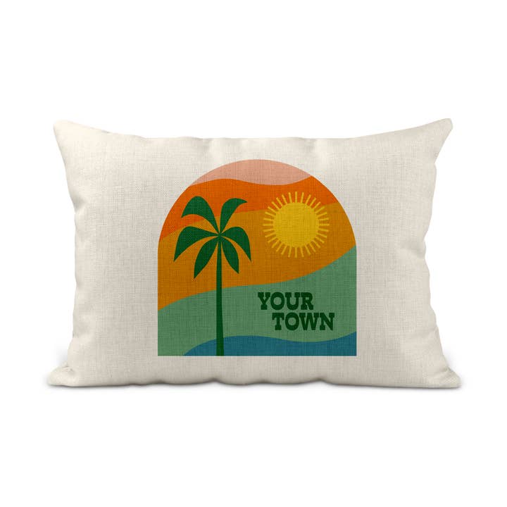 Cojín Lumbar Personalizado de Ciudad - Vista Tropical de Palma para venta al por mayor de Rock Scissor Paper