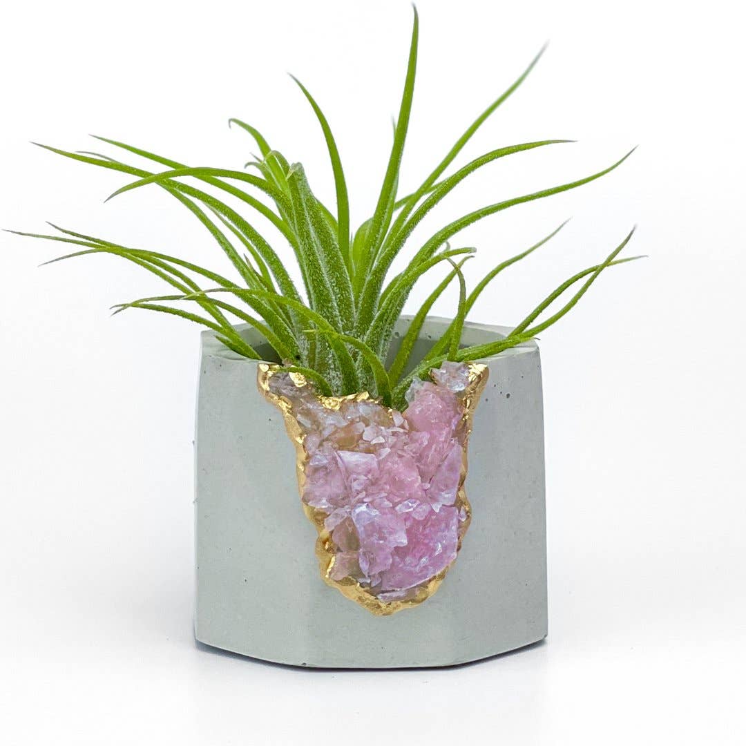 Planters Made in the USA - Wholesale Plant Pot - Raw Rose Quartz Geode Planter, Crystal Planter Pot2