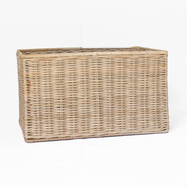 Wicker Rectangle Storage Basket Natural for wholesale by Basketly