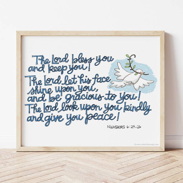 God Bless You wall art print for wholesale by Whimsy Studios
