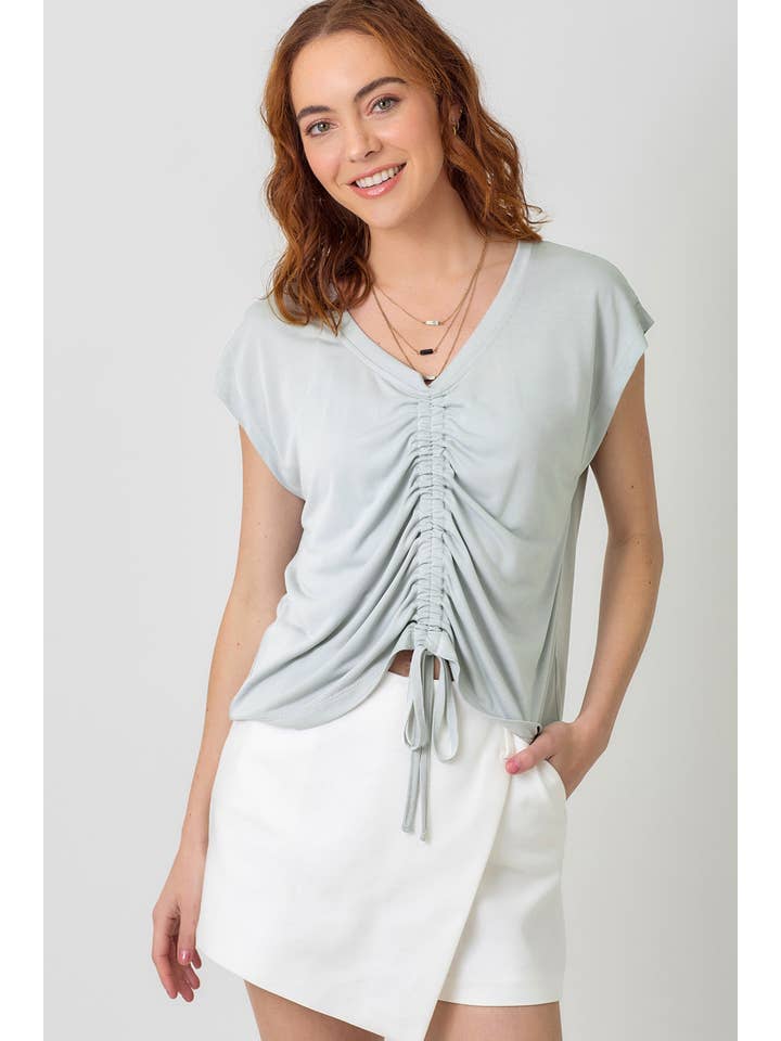 Mystree - Wholesale Knit Top - Women's - 20020 Front Ruche Modal Top 46