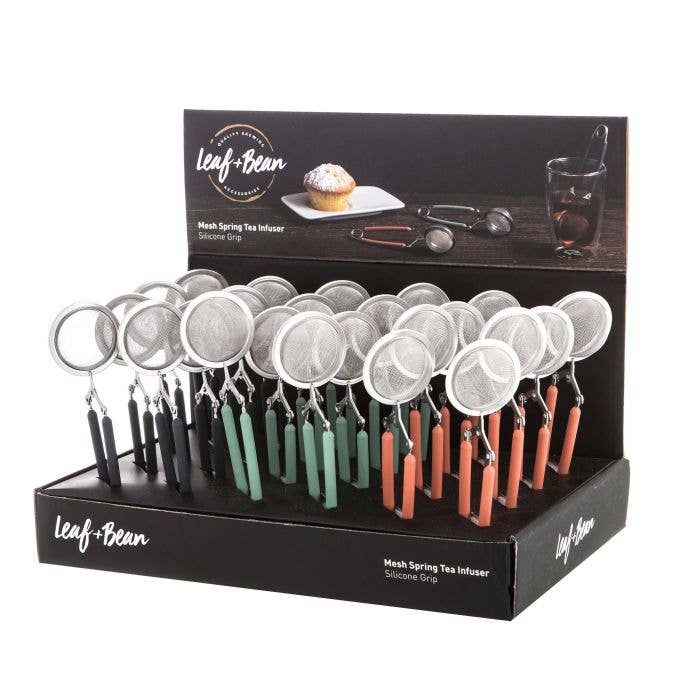 Infusore da tè a molla con rete in silicone antiscivolo per la vendita all'ingrosso da parte di Adore Tea