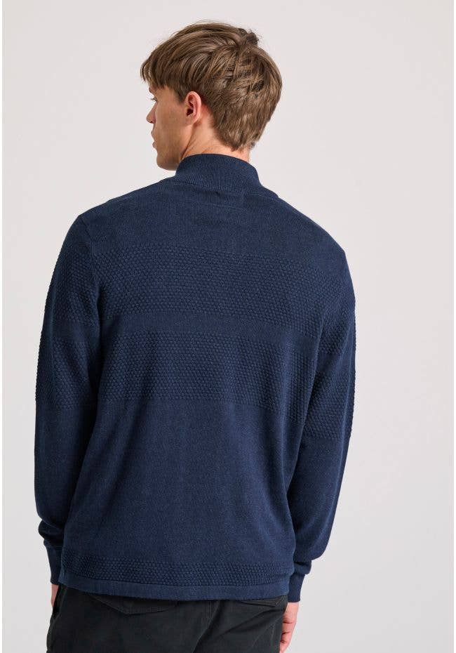 Funky Buddha - Vendita all'ingrosso Maglione tricot - Uomo - Pullover da uomo con mezza zip e motivo a cialda17