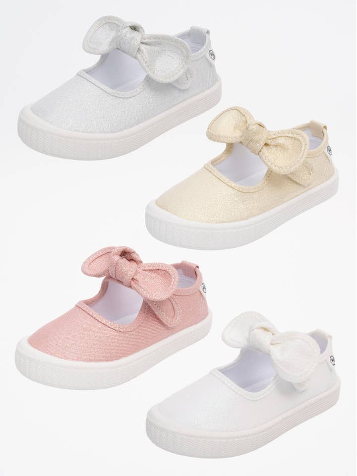 Girls' Sparkly Bow Mary Jane Sneaker for wholesale by Marie Nicole Clothing