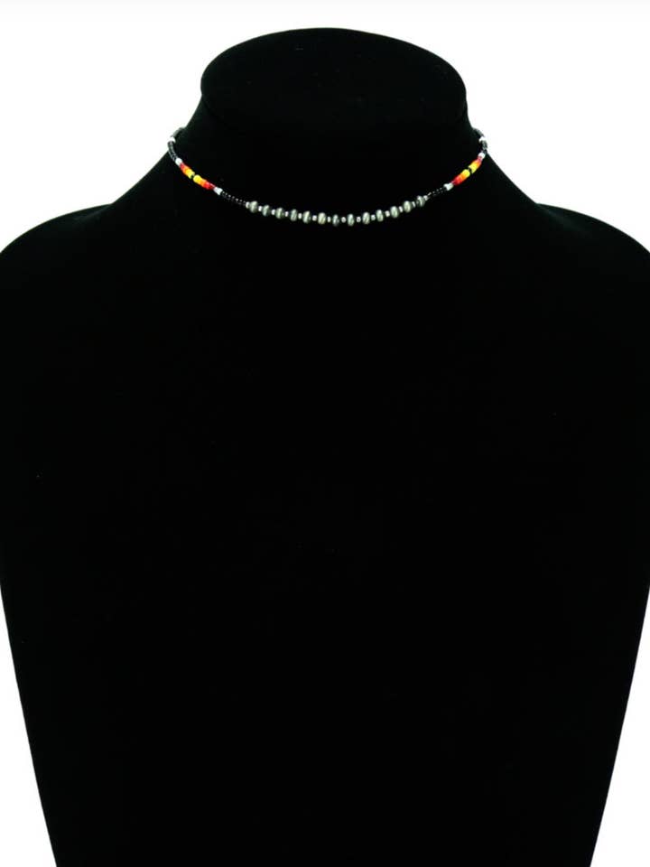 Western Navajo Style Pearl with Seed Bead Choker for wholesale by Boho Ranch Shop