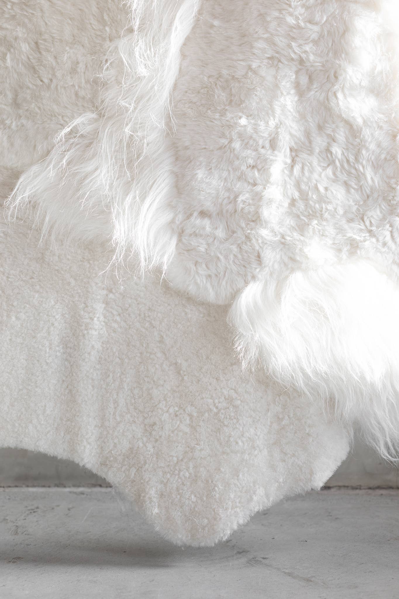 Van Buren - Wholesale Area Rug - Melange sheepskin rug | White2