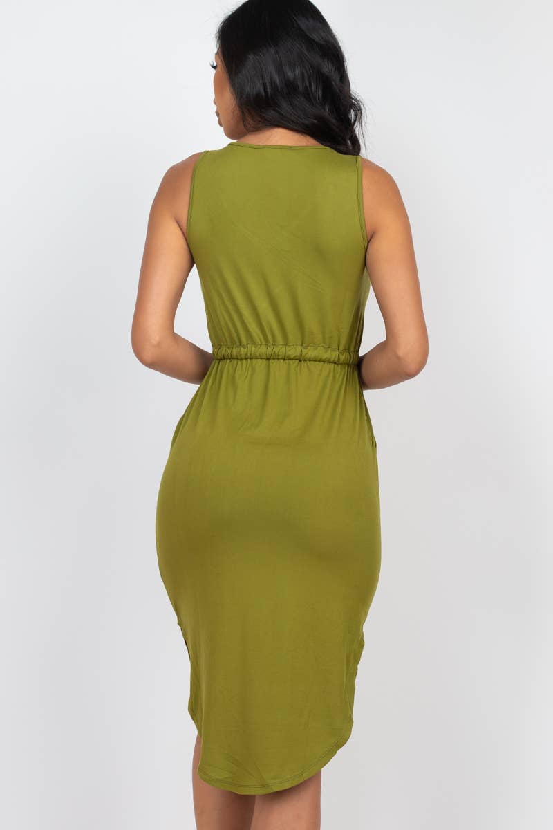 CAPELLA APPAREL - Vente Robe – femme - Robe mi-longue sans manches avec cordon de serrage3