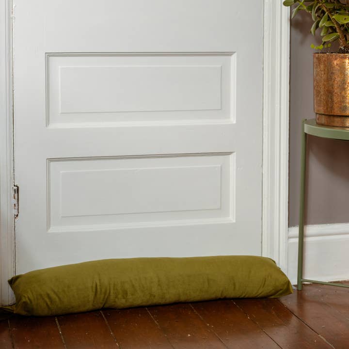 Celina Digby – wholesale Door stop – Luxury Super Soft Velvet Draught Excluder 85cm Olive Green3