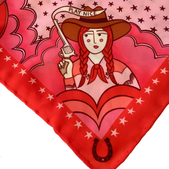 Su Owen - Wholesale Scarf - Unisex - Cowgirl Unisex Eco Pocket Square/Neckerchief