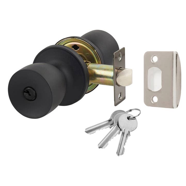 Hotel Door Knobset - Entrance - Matt Black for wholesale by Diybasket