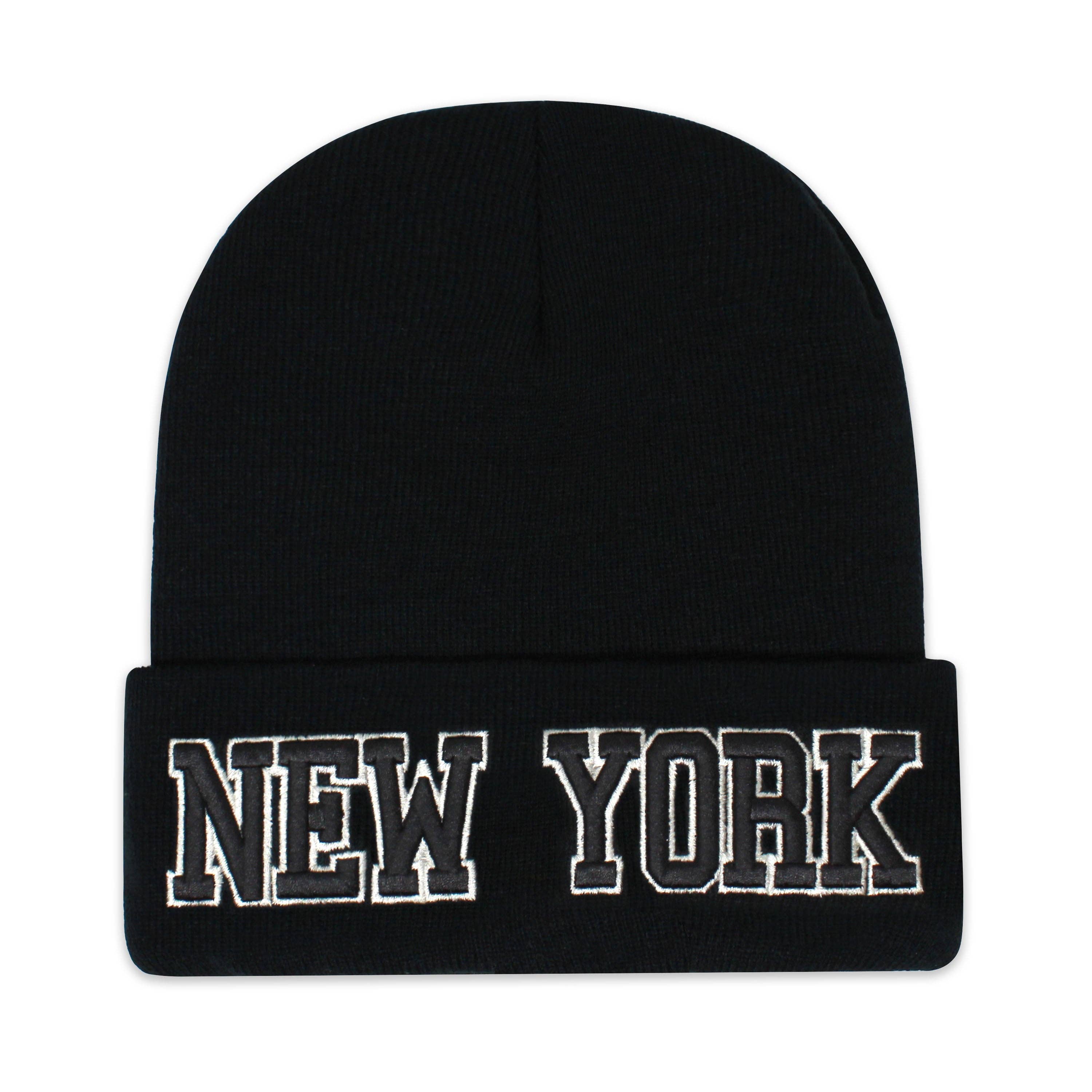 ChoKoLids - Vente Bonnet – unisexe - Bonnets noirs en tricot brodé 3D Football Sports Team City22