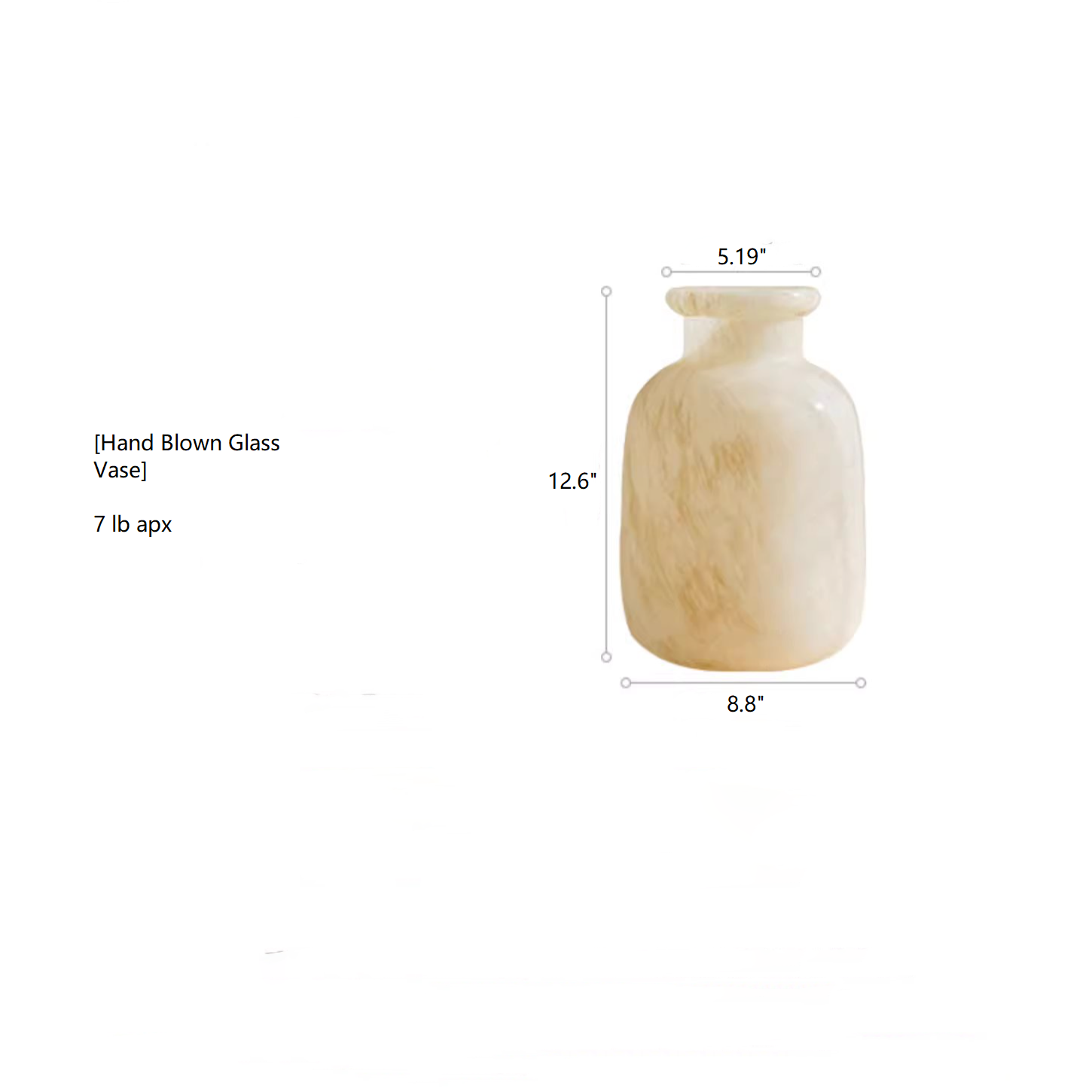 Rustic Reach - Wholesale Vase - Large Matte Frosted Glass Vase7