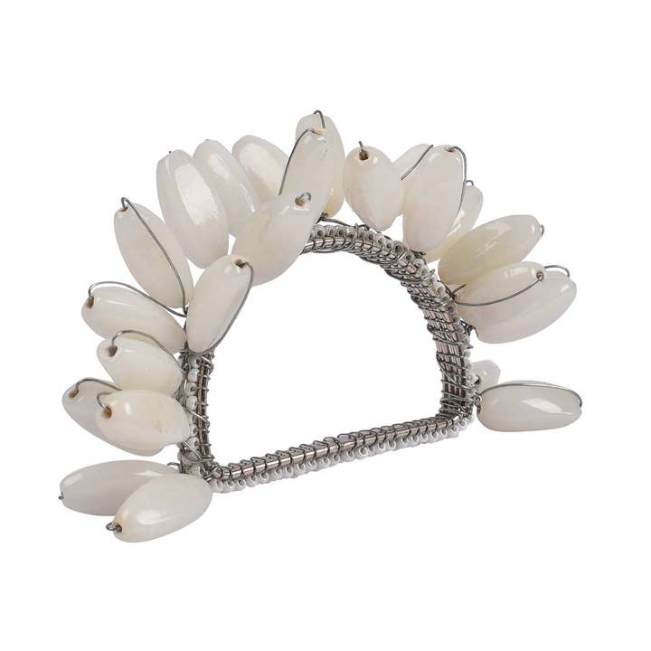 Fan-Out Napkin Ring in White, Set of 4 for wholesale by Trunkin'