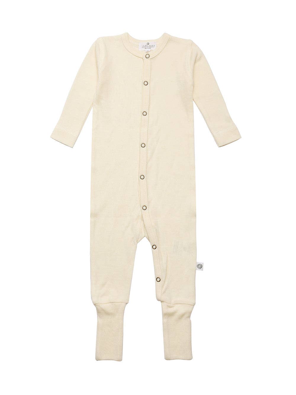 Lille Barn - Wholesale Jumpsuit - Baby - Woolen baby suit / playsuit - Merino wool - Natural with fold-over feet1