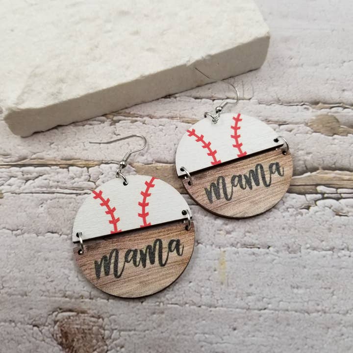 Treasure Wholesale - Wholesale Dangle earrings - Sports mama Baseball Basketball Earrings - Mother's Day Gift
