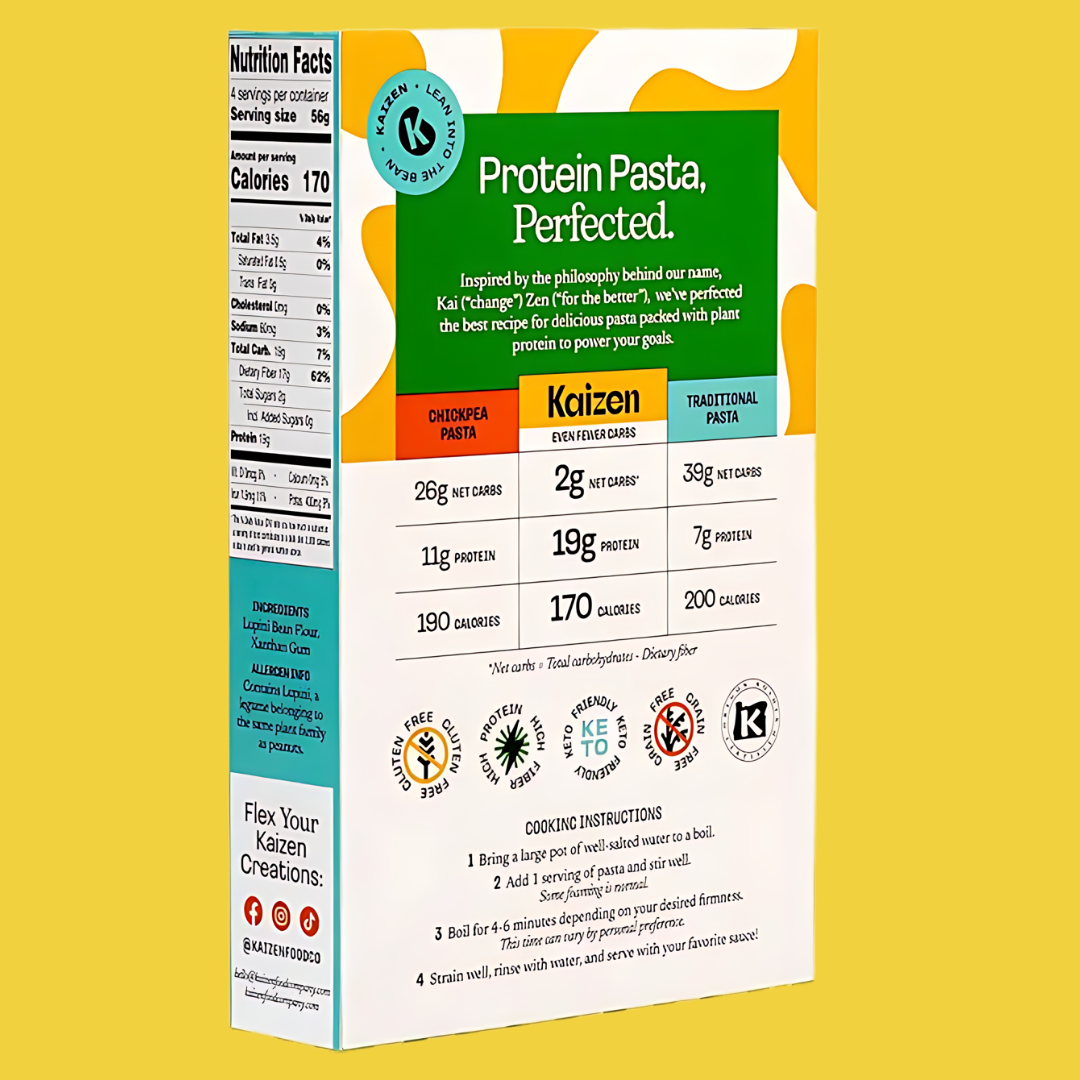 Kaizen Food Company - Vendita all'ingrosso Pasta - Pasta ad alto contenuto proteico Ziti 2g Net Carb - Meno carboidrati, Keto2