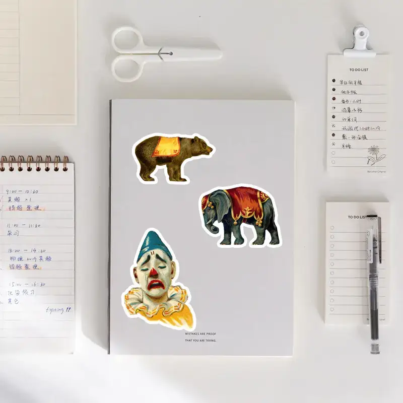 Magnifique Hearts - Wholesale Sticker - Circus Nostalgia: Retro-inspired Vintage Circus Stickers1