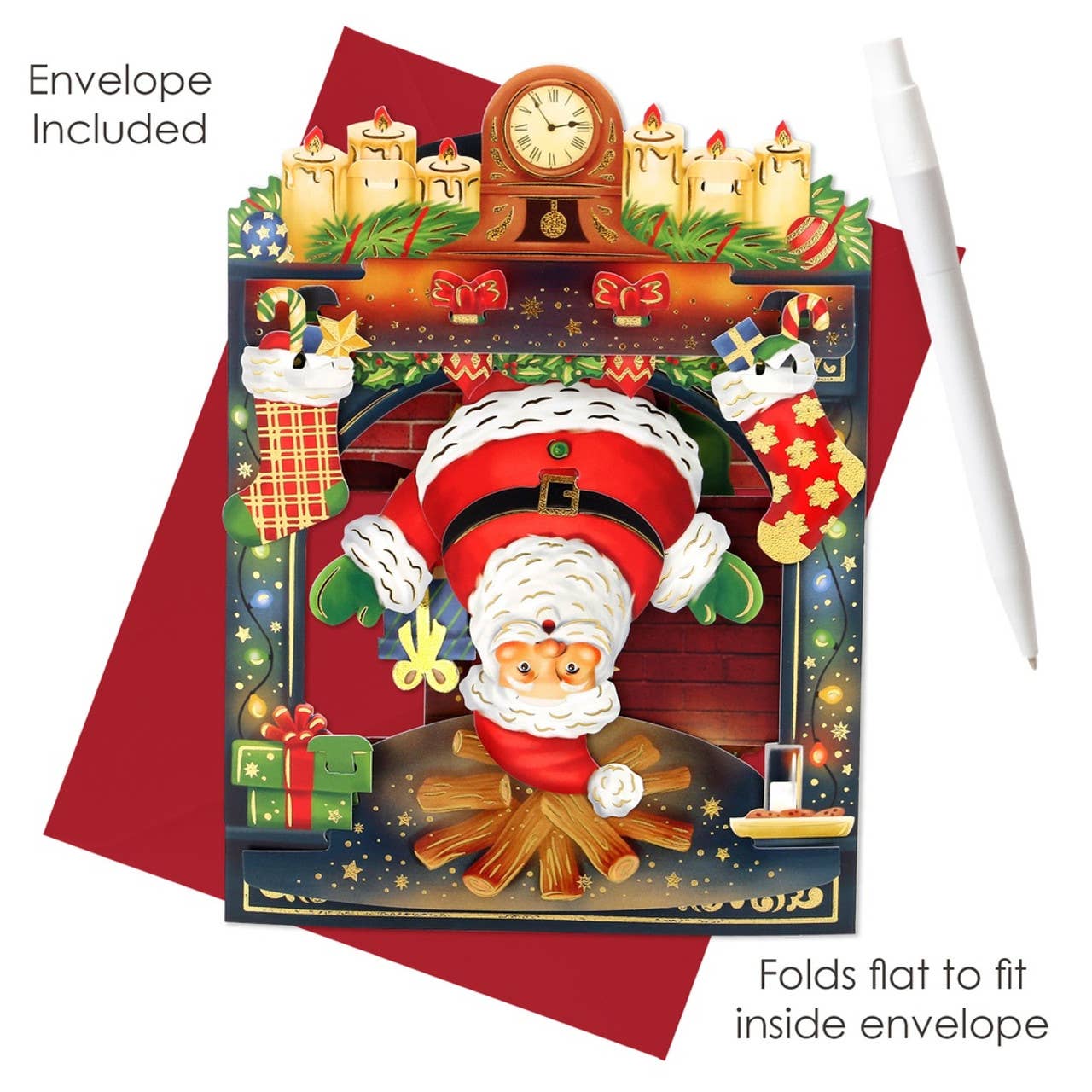 Santoro London – wholesale Christmas card – XSC232 - Swing Cards - Father Christmas1