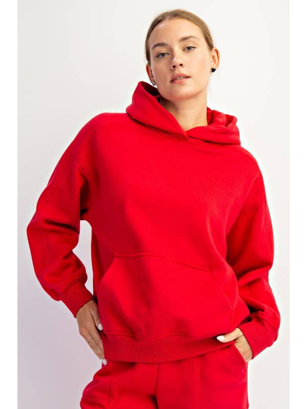 Sunday Morning - Wholesale Jacket - Women's - J383137-Oversized Fleeced Terry Hoodie18