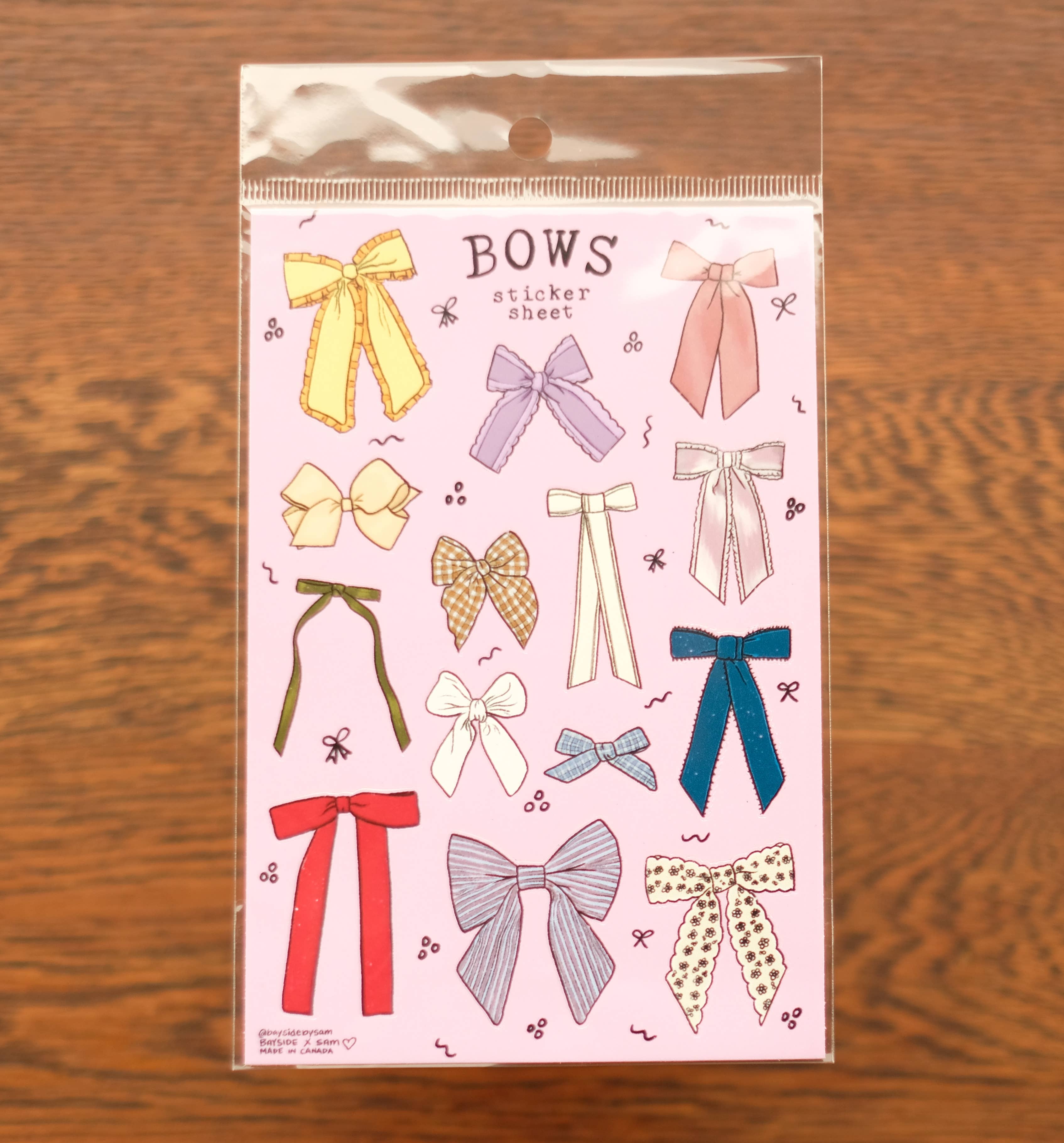 Bayside by Sam – wholesale Sticker – Vintage Bows Sticker Sheet 4" x 6"3