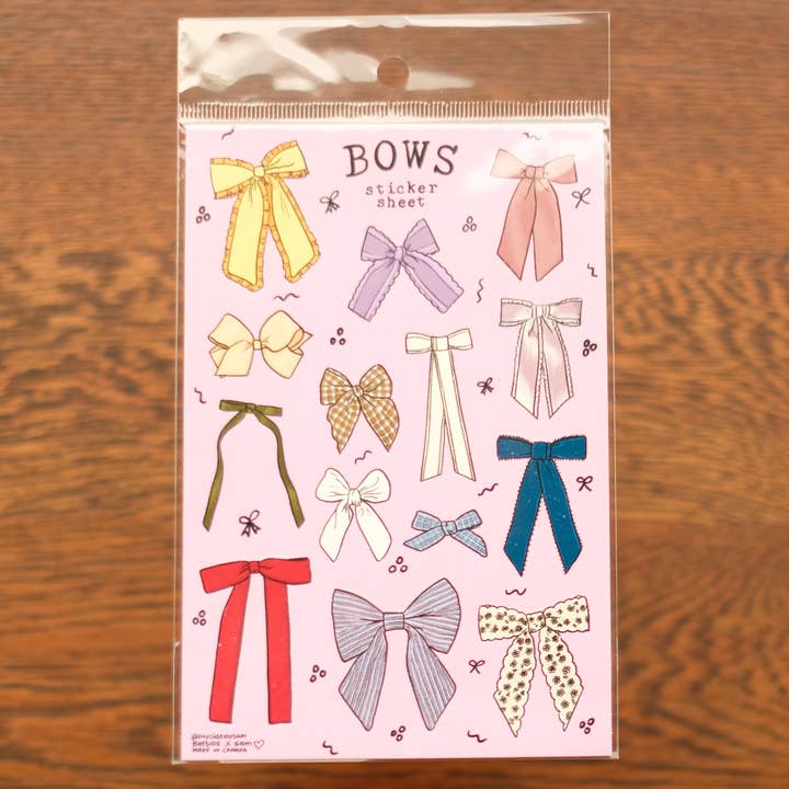 Bayside by Sam – wholesale Sticker – Vintage Bows Sticker Sheet 4" x 6"3