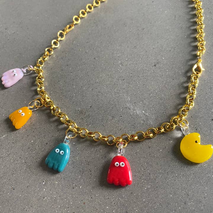 Jukju Glass - Wholesale Halskettinghanger - PacMan Charm halsketting en armband