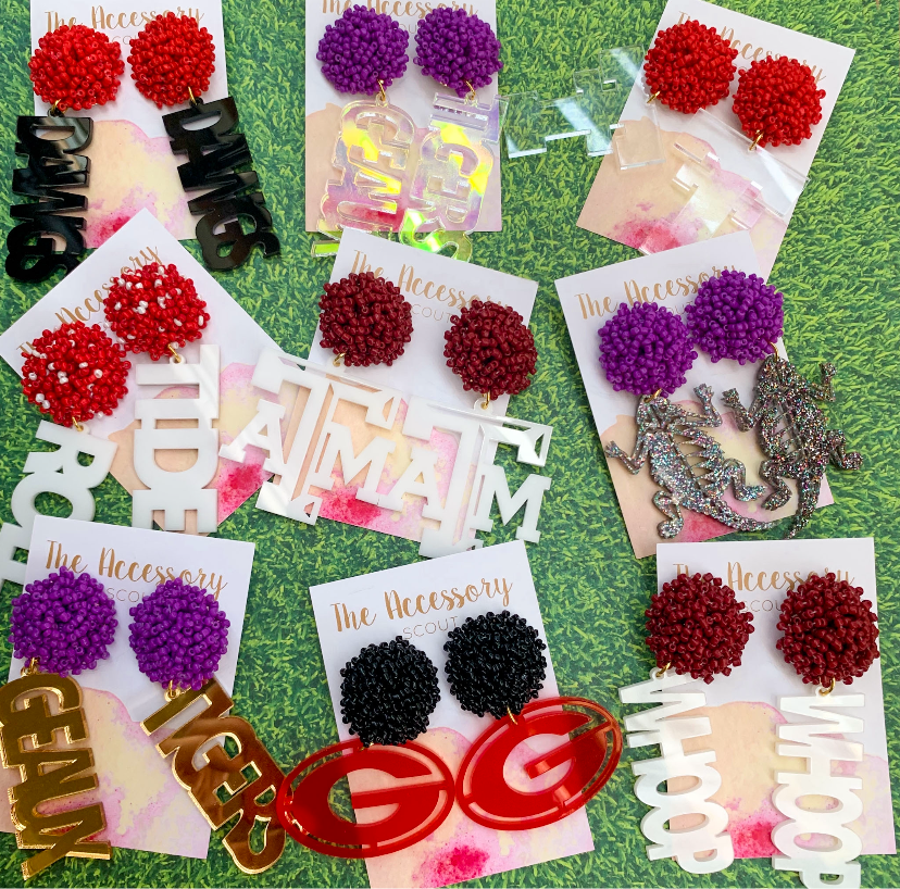 THE ACCESSORY SCOUT – wholesale Dangle earrings – Scout Celebration Tailgate Texas Tech Earrings4