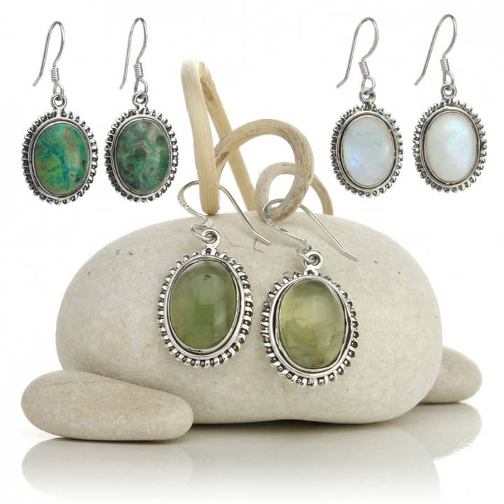 Dana Earrings With Natural Stones And Silver for wholesale by UniArt