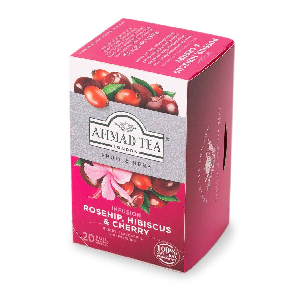 Ahmad Tea - Wholesale Tea Bags - 20 Teabag Rosehip, Hibiscus & Cherry2