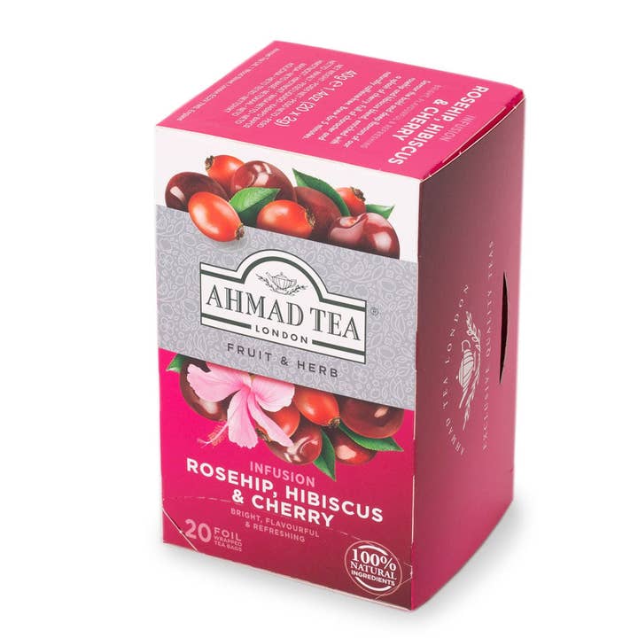 Ahmad Tea - Wholesale Tea Bags - 20 Teabag Rosehip, Hibiscus & Cherry2