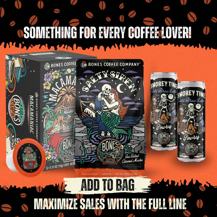 Bones Coffee Company – wholesale Coffee pods – Highland Grog Coffee Pods | 12 Count | Flavored Coffee