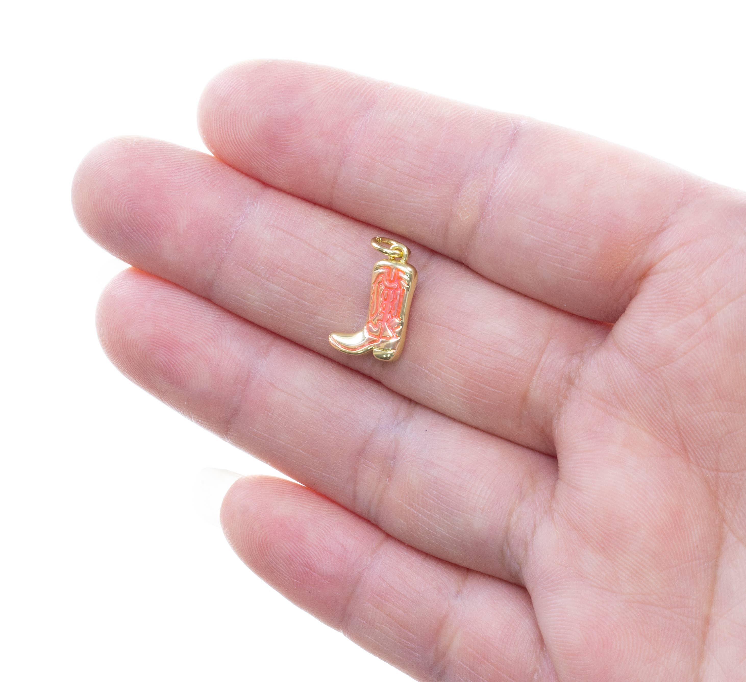 Jewel Pledge - Wholesale Individual Charm/Pendant - Cowboy Boot Charm,Western Jewelry Gold Charms CPG27915