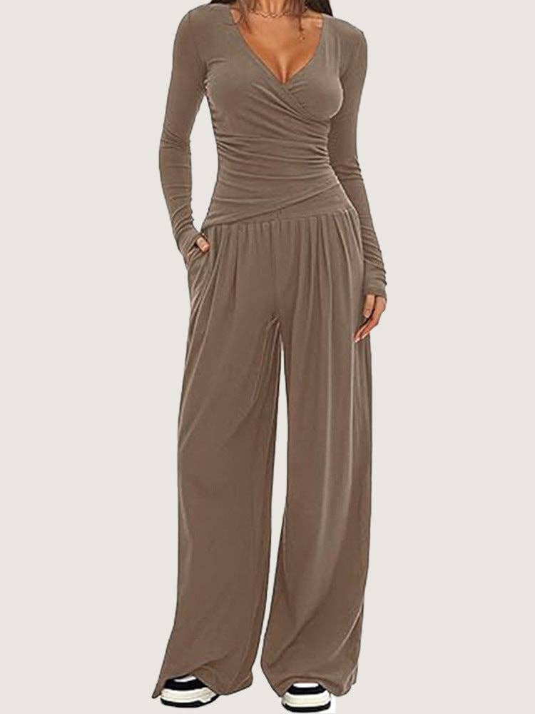 Marayn - Wholesale Top & Pant Set (NOT Loungewear) - Women's - 2025 Autumn Europe America Womens WideLeg Suit0