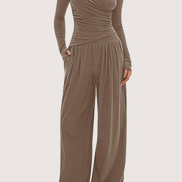 Marayn - Wholesale Top & Pant Set (NOT Loungewear) - Women's - 2025 Autumn Europe America Womens WideLeg Suit