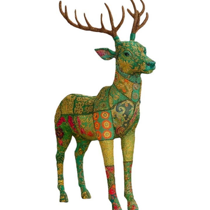 Handmade Fabric Deer Statue Lifelike Deer Figurine for Home for wholesale by Something wild