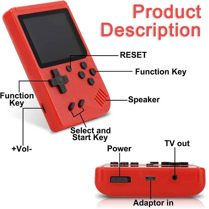 Infinite Basics - Wholesale Electronic Toy - Kids & Baby - 400-In-1 Handheld Game Console with 2 Player Controller & TV Connection17