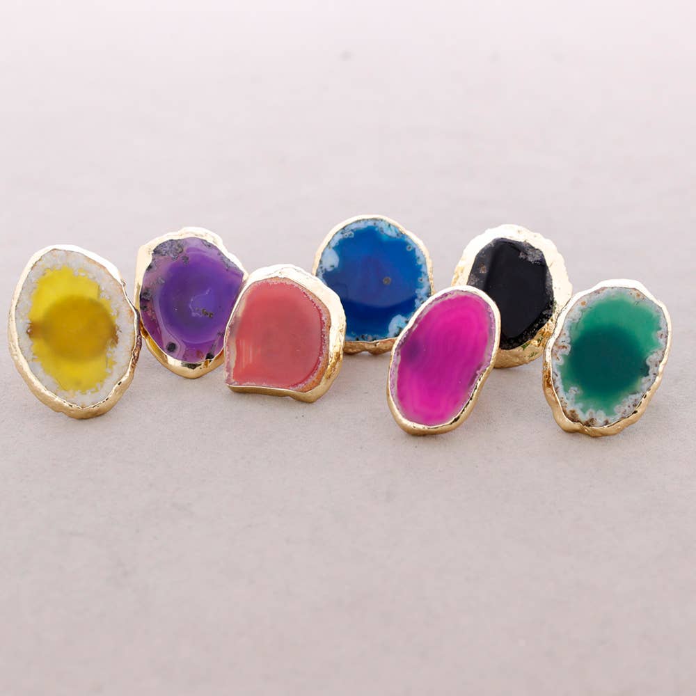 Sonata - Vente Bijoux à boutons pression - Bague Bronze Pierre Irrégulière1