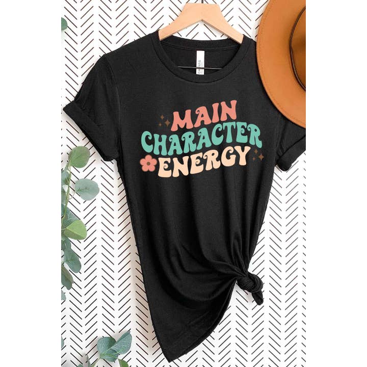 Camiseta gráfica de energia do personagem principal por atacado de Jaylanie