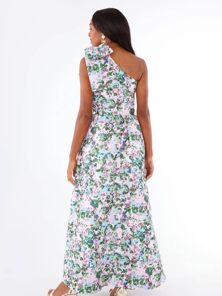 Abbey Glass - Wholesale Gown - Women's - Caroline Gown Pink Abstract Floral Jacquard