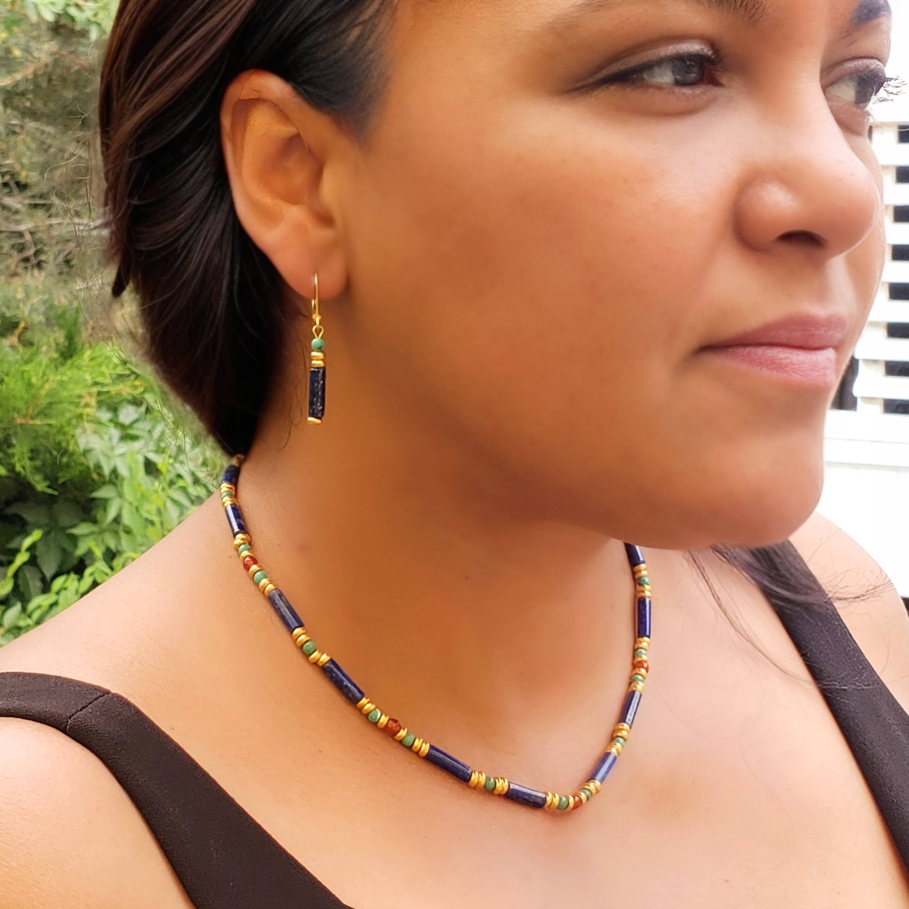 Discoveries, Inc. - Vendita all'ingrosso Collane di perline/perle - Collana con lapisla/turchese egiziano4