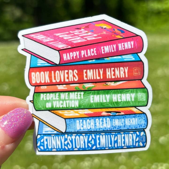 Emily Henry Bookstack klistermärke för wholesale av Awfullynerdy.co